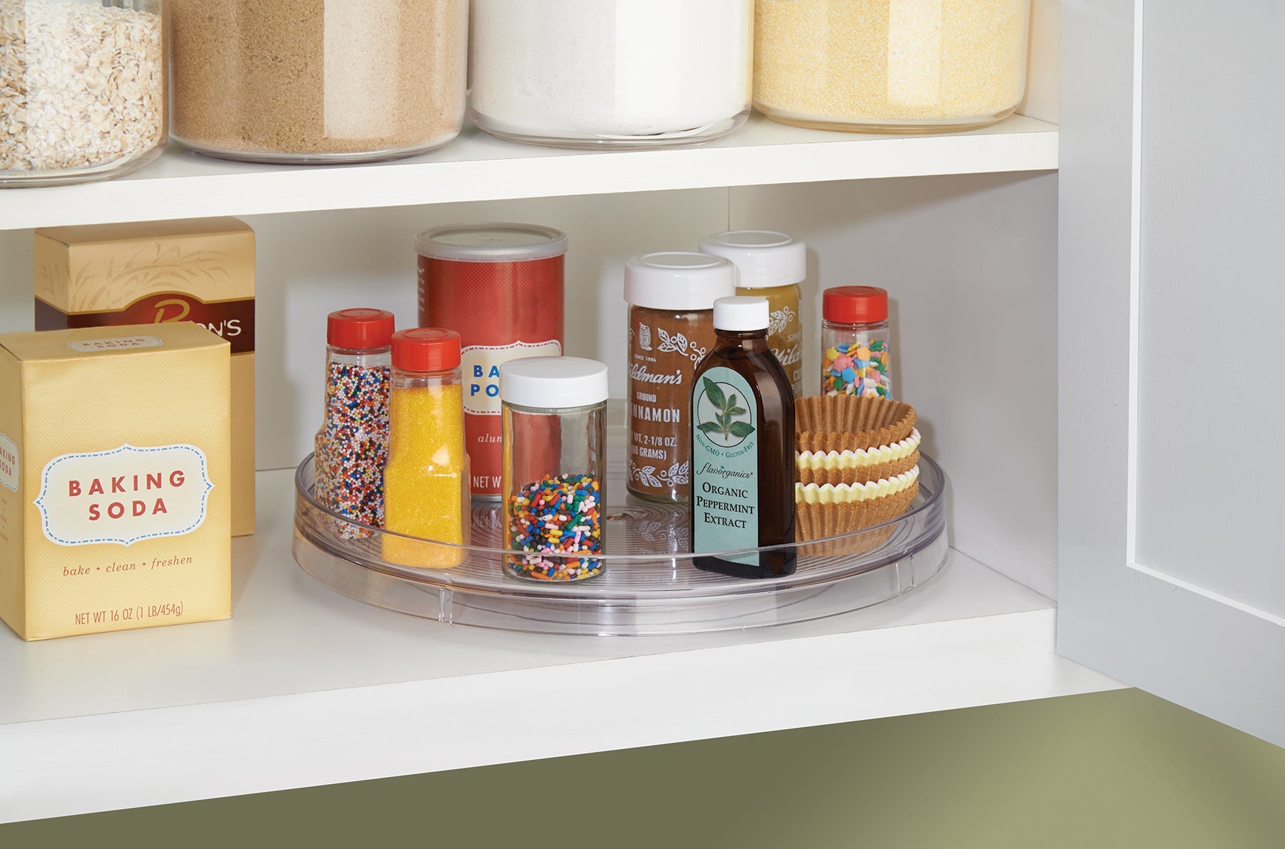 Rotating Plastic Organizer for Pantry, Kitchen and Bathroom