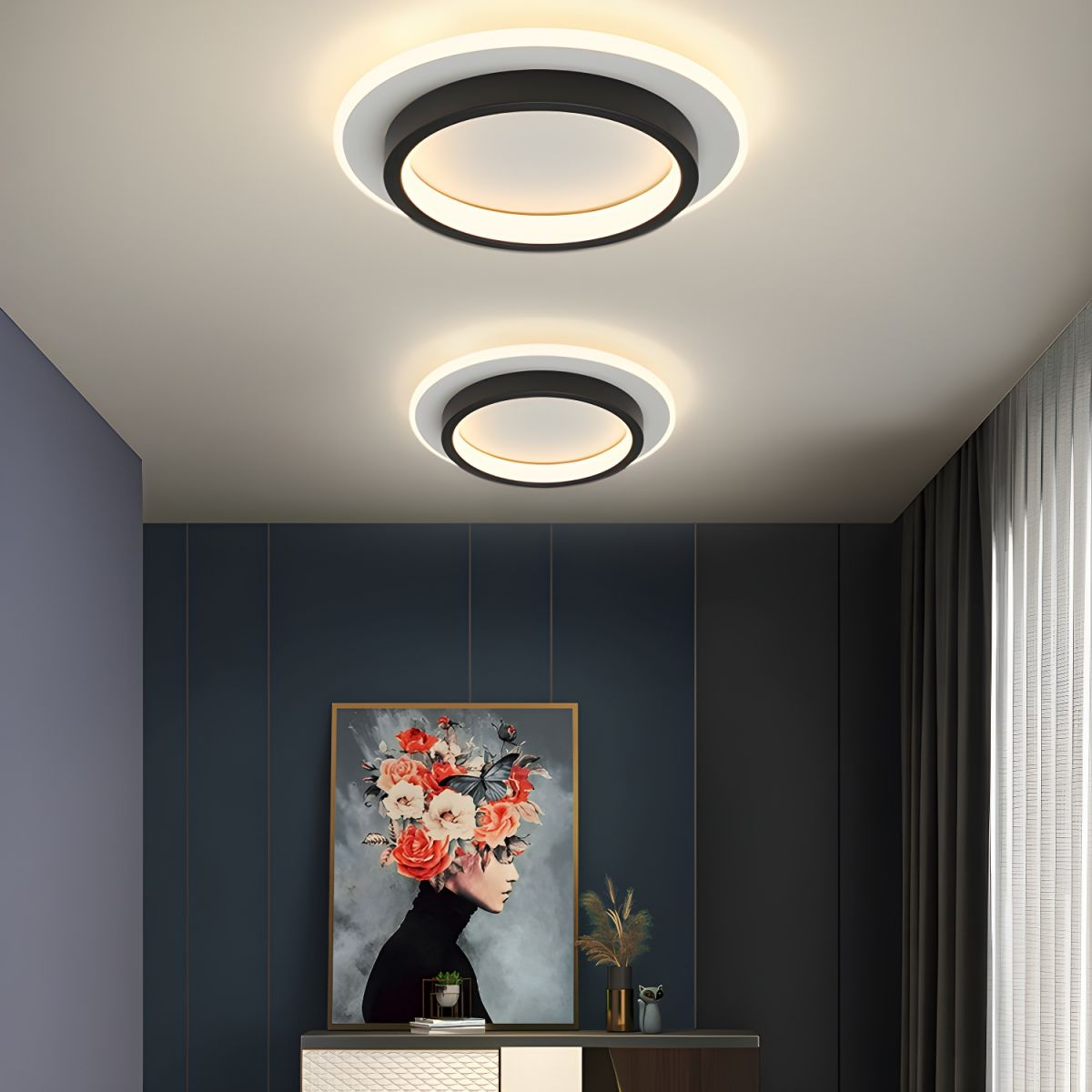 Round LED Ceiling Lamp for Bedroom Hallway and Living Room