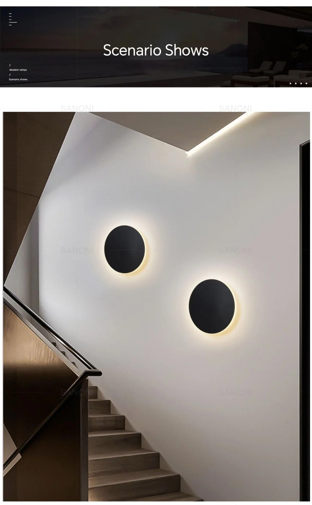 Round Touch Control Wall Lamp
