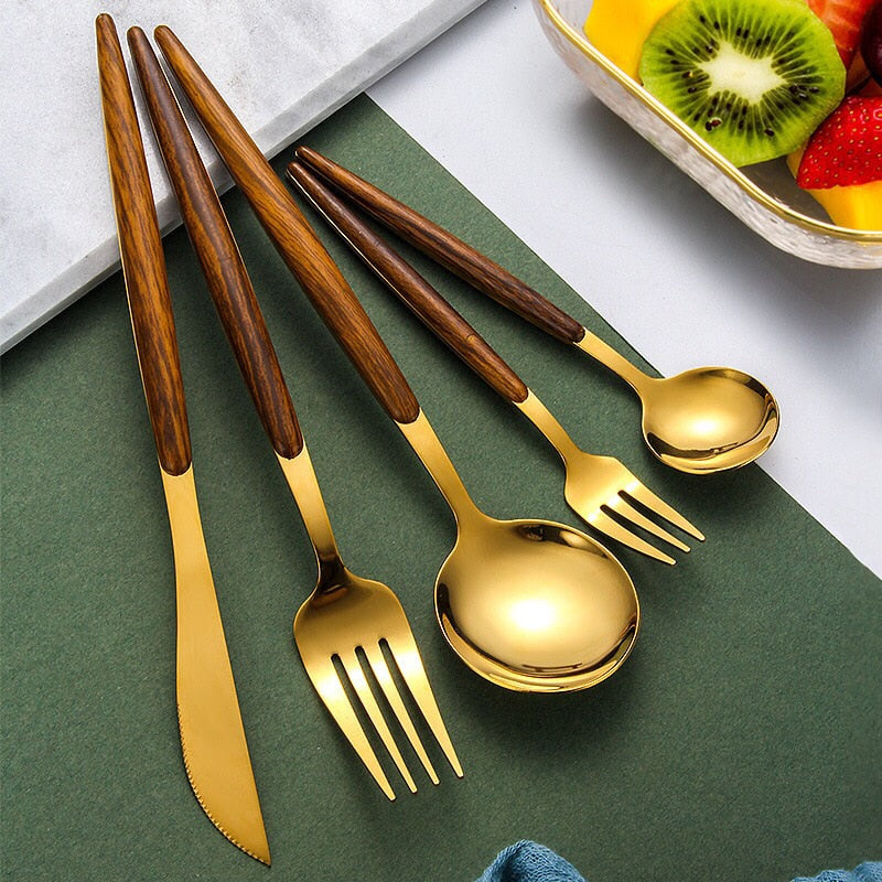 Round Wood Cutlery Set