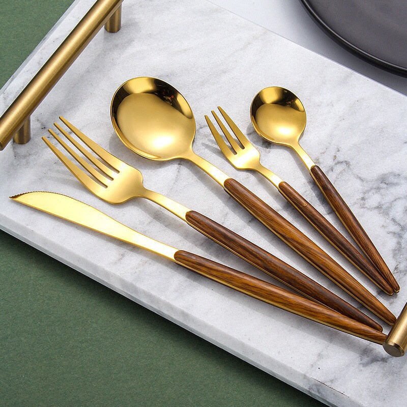 Round Wood Cutlery Set