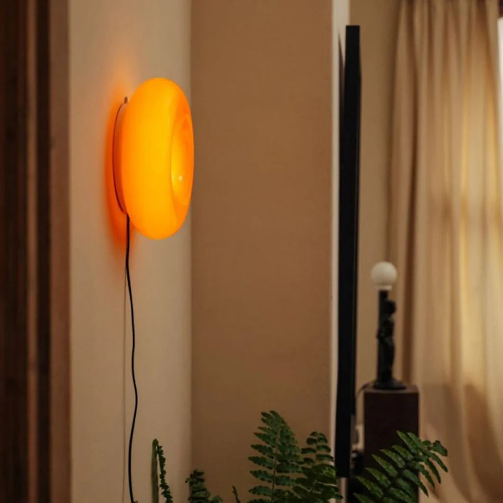 Round Glass Dimmable LED Wall Light with Touch Control