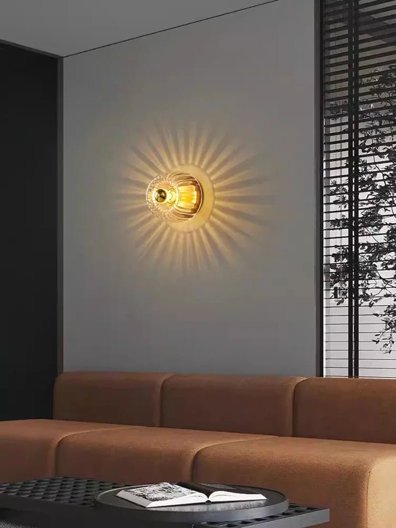 Scandinavian Wall Lamp – Modern Glass Sconce for Stylish Indoor Lighting, Metal and Glass Fixture, E14 LED Compatible