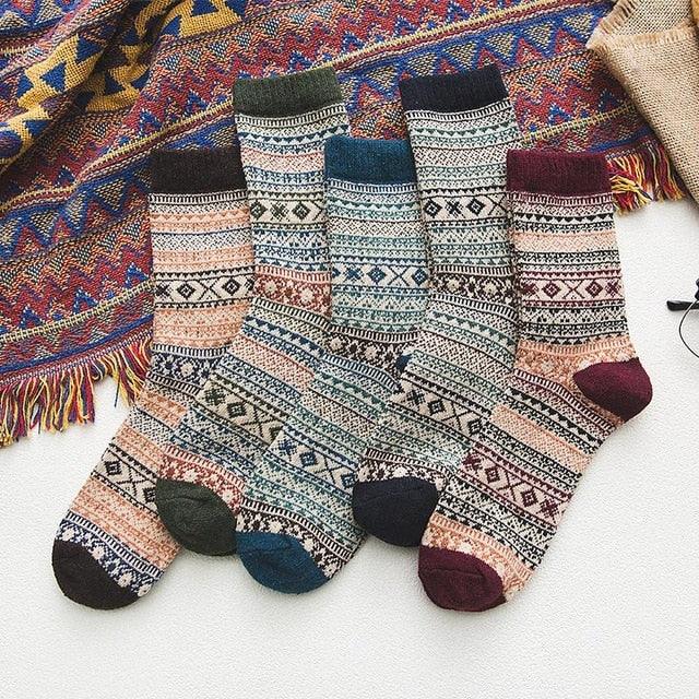 Scandinavian Wool-Blend Winter Socks