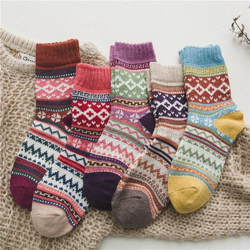 Scandinavian Wool-Blend Winter Socks