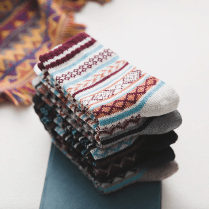Scandinavian Wool-Blend Winter Socks