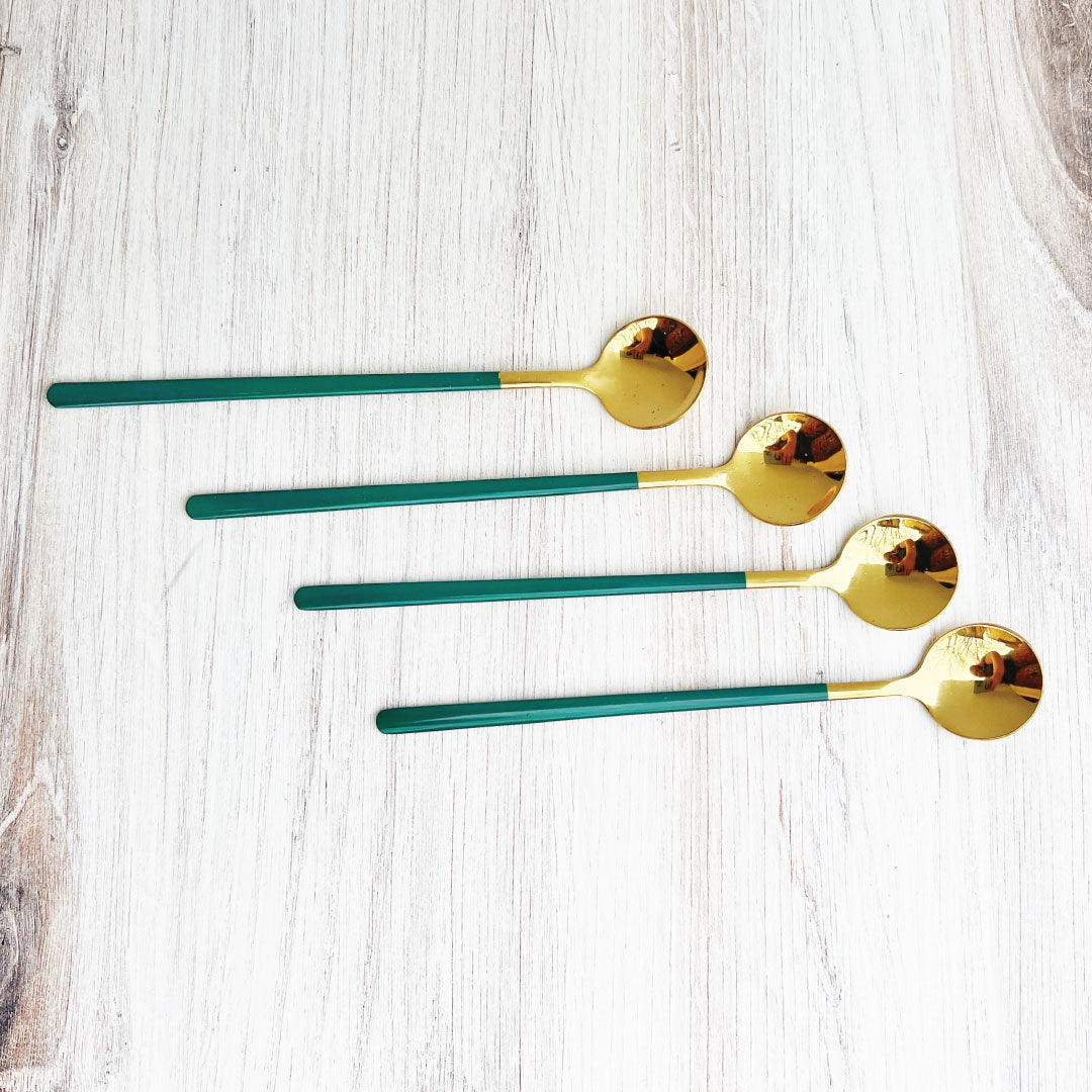 Set Of 4 Stainless Steel Dessert Spoon Set