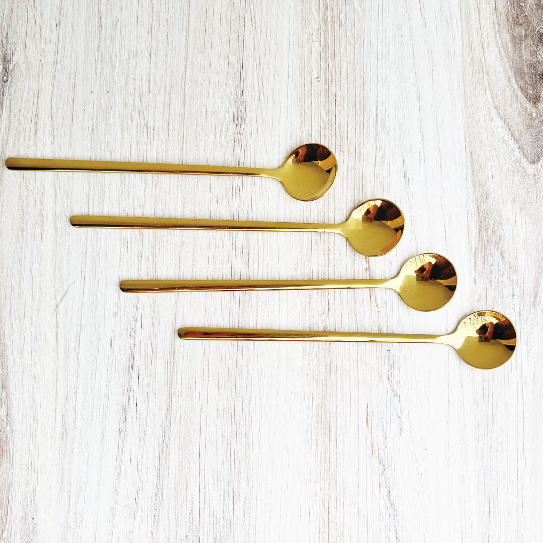 Set Of 4 Stainless Steel Dessert Spoon Set