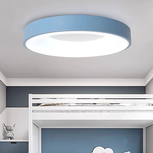 Simple LED Ceiling Light with Adjustable Color and Minimalist Round Design
