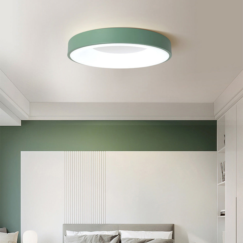 Simple LED Ceiling Light with Adjustable Color and Minimalist Round Design