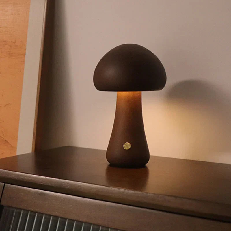 Soft Light LED Touch Bedside Lamp – Dimmable Mushroom Design for Bedroom and Children's Room, USB Rechargeable Night Light