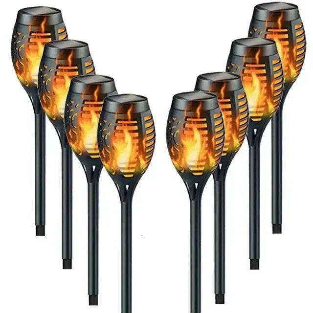 Solar Flame Path Lights Flickering LED Outdoor Garden Decor