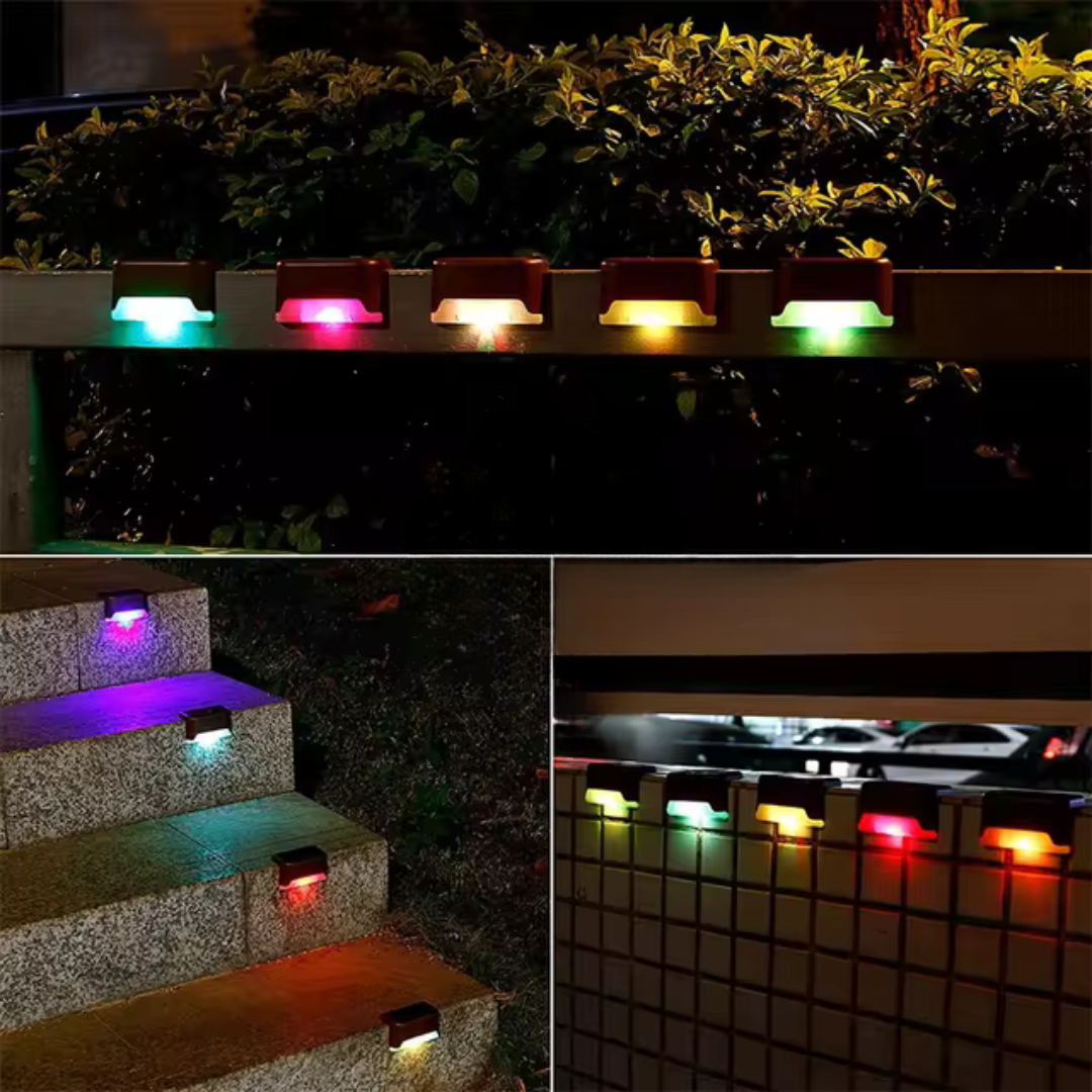 Solar Garden Lights – Self-Adhesive Outdoor Lamps for Patio and Garden, Warm White Decorative Lighting, Weather Resistant