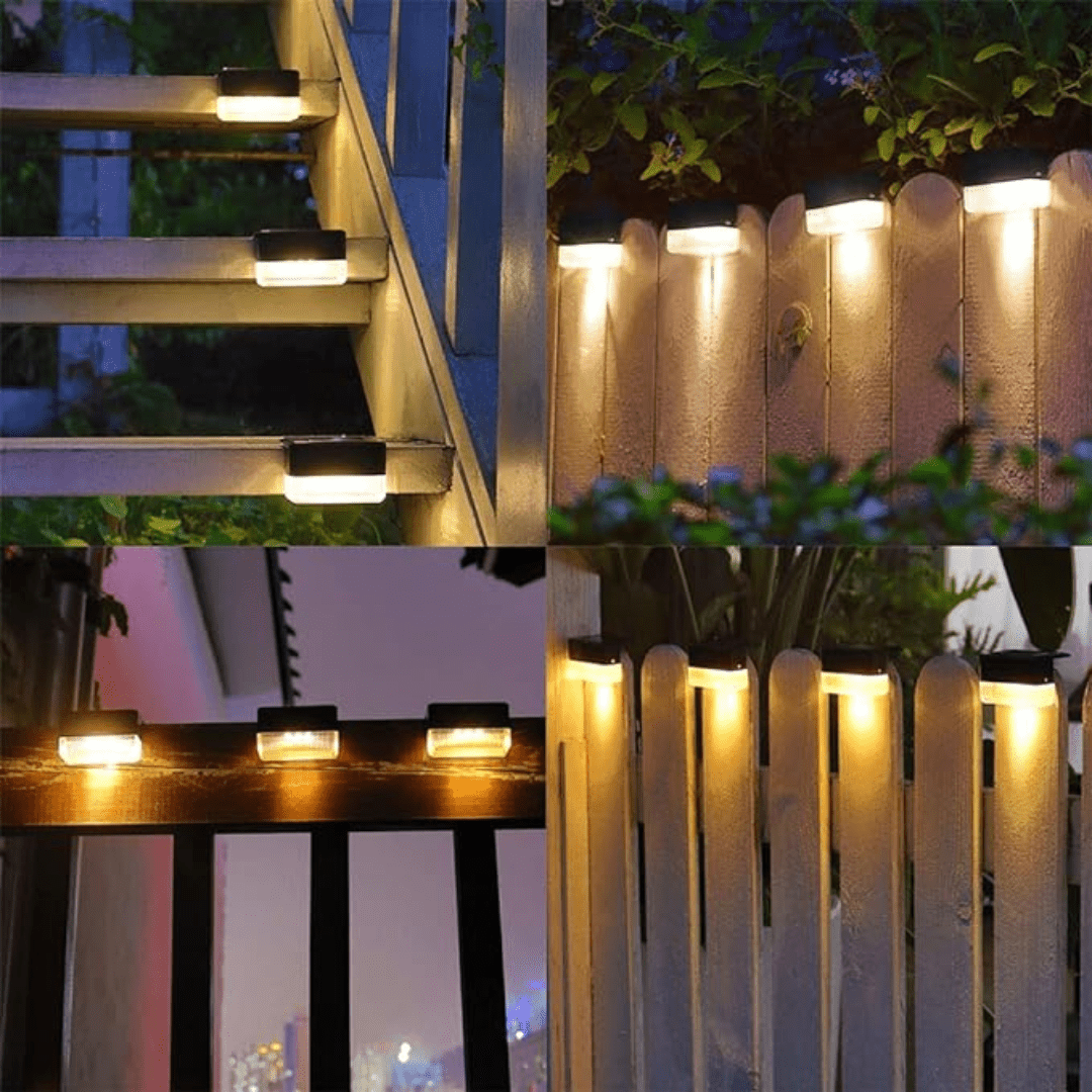Solar Garden Lights – Self-Adhesive Outdoor Lamps for Patio and Garden, Warm White Decorative Lighting, Weather Resistant