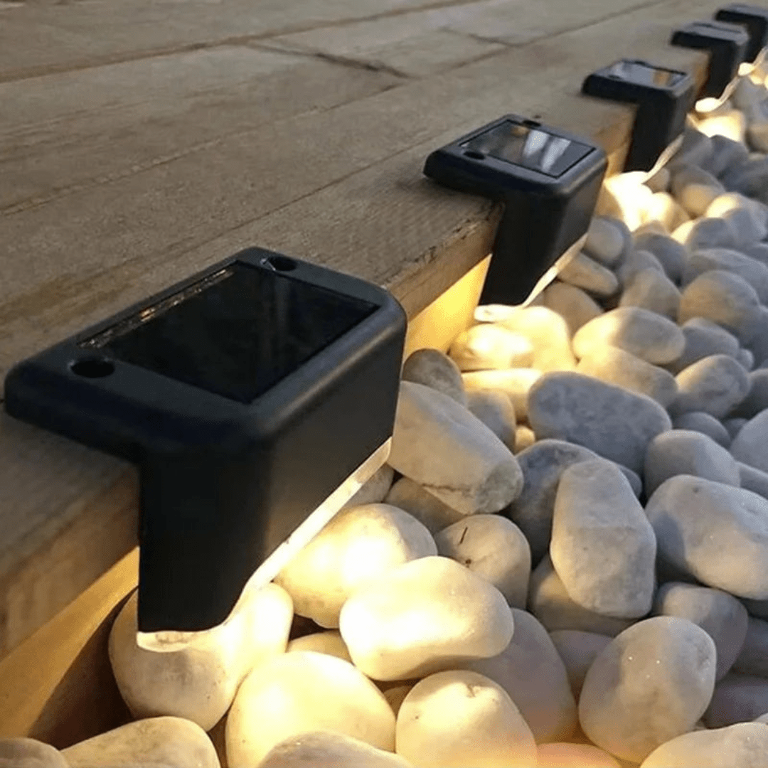 Solar Garden Lights – Self-Adhesive Outdoor Lamps for Patio and Garden, Warm White Decorative Lighting, Weather Resistant