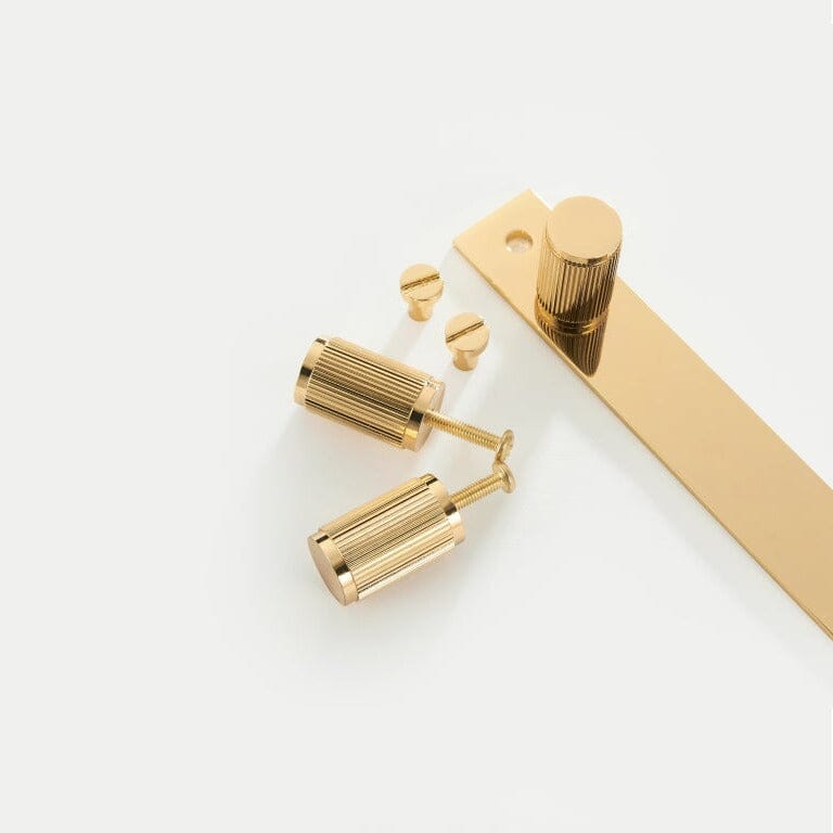 Solid Brass Door Handle with Stripe Pattern – Elegant Kitchen and Internal Door Handle for Modern Interiors
