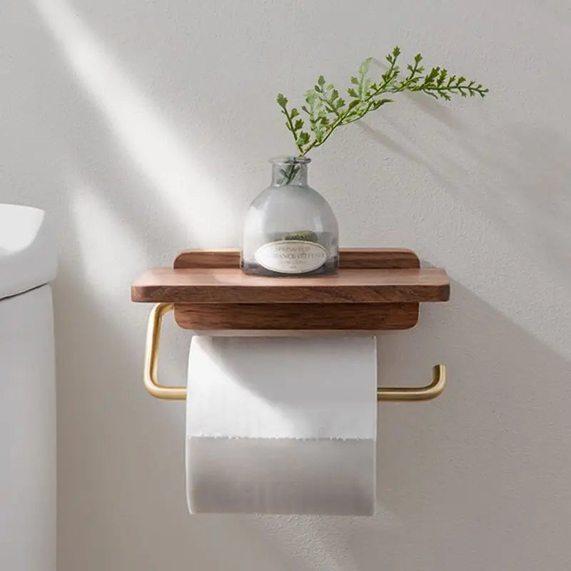 Solid Walnut Toilet Roll Holder