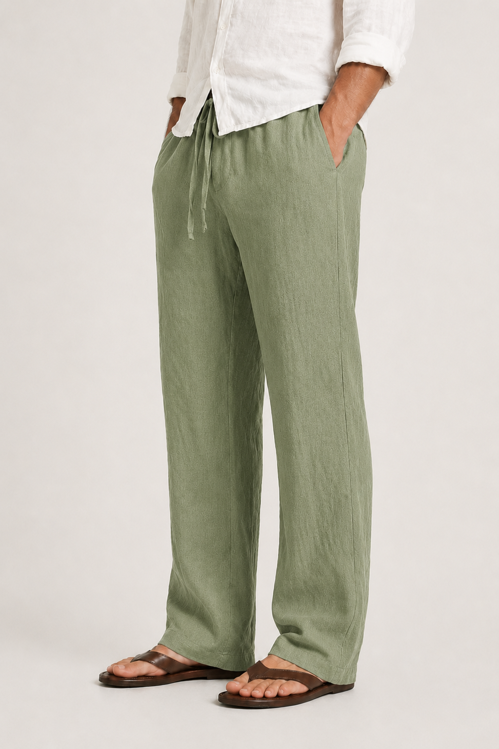 Straight-Leg Men’s Linen Trousers