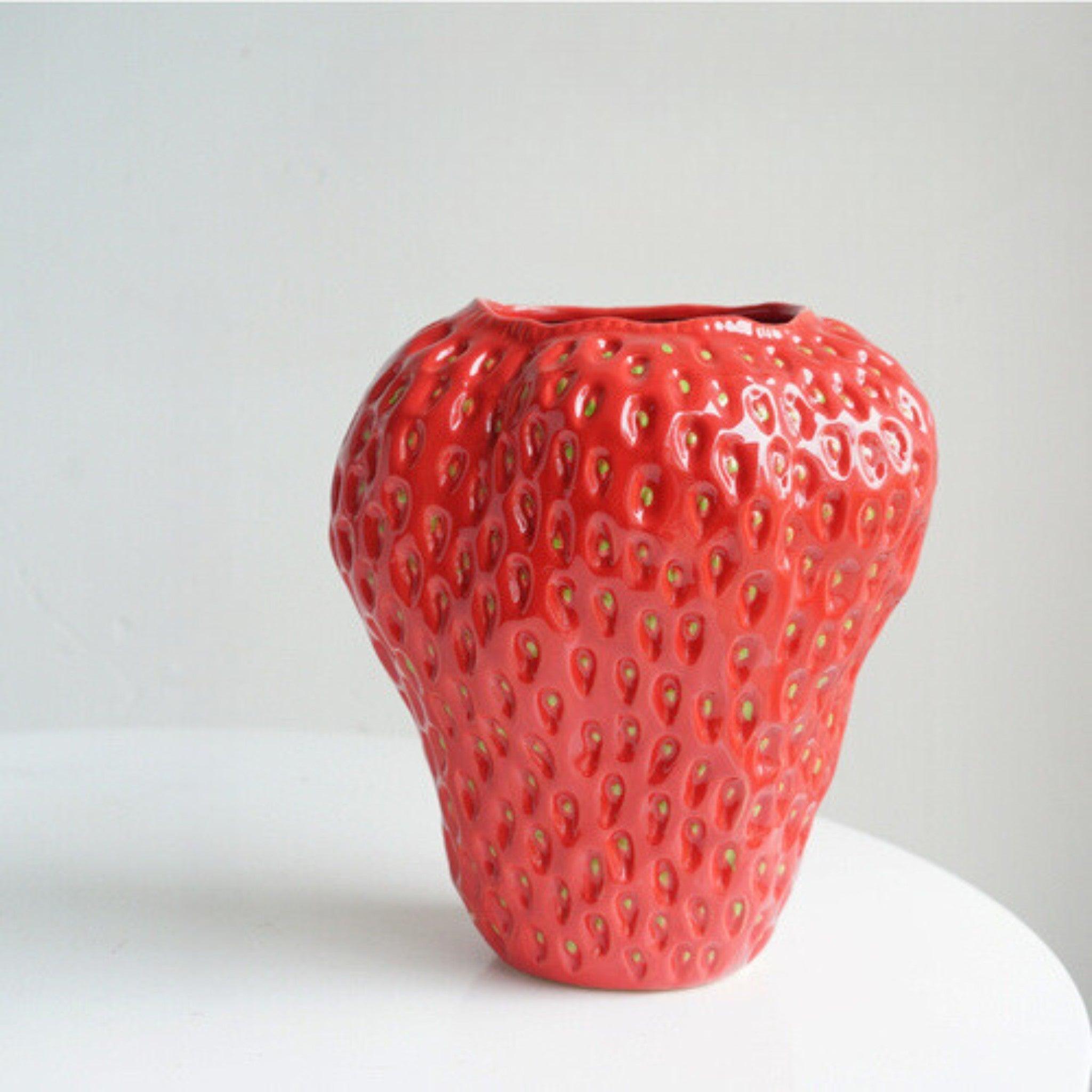 Strawberry-Shaped Ceramic Vase