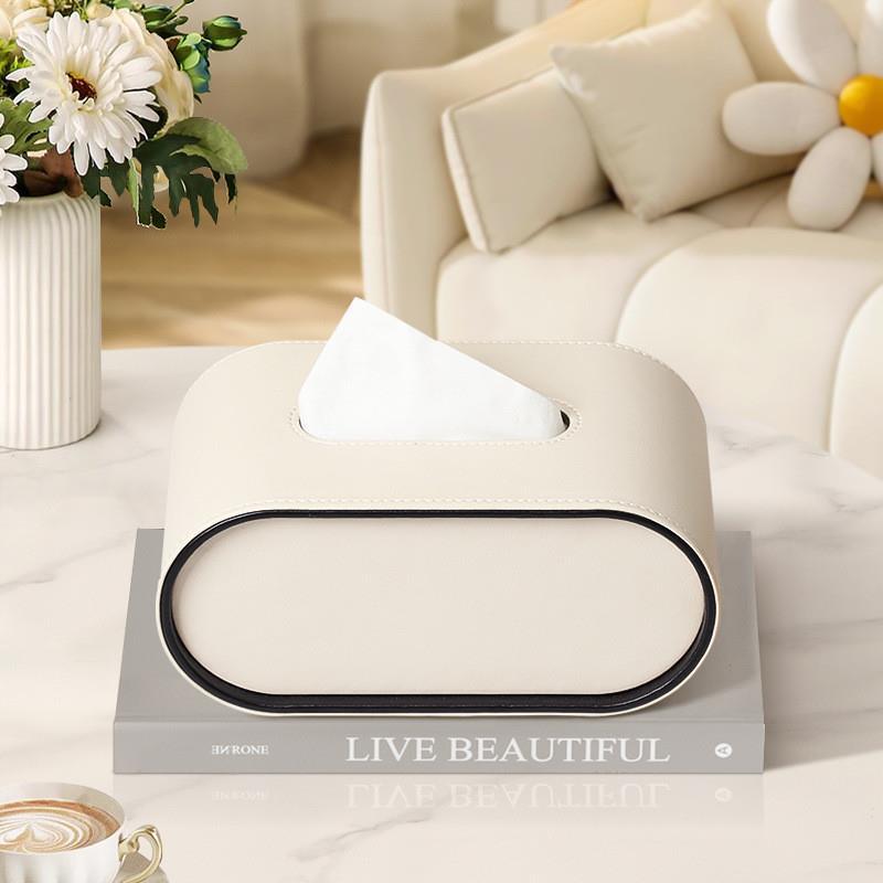 Tissue Box Cover – Rounded Rectangular Tissue Holder with Contrasting Trim