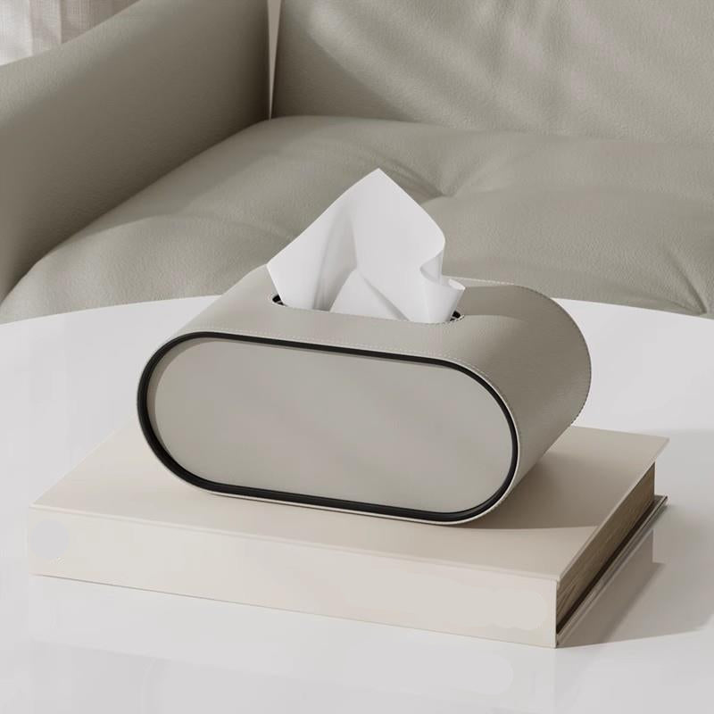 Tissue Box Cover – Rounded Rectangular Tissue Holder with Contrasting Trim