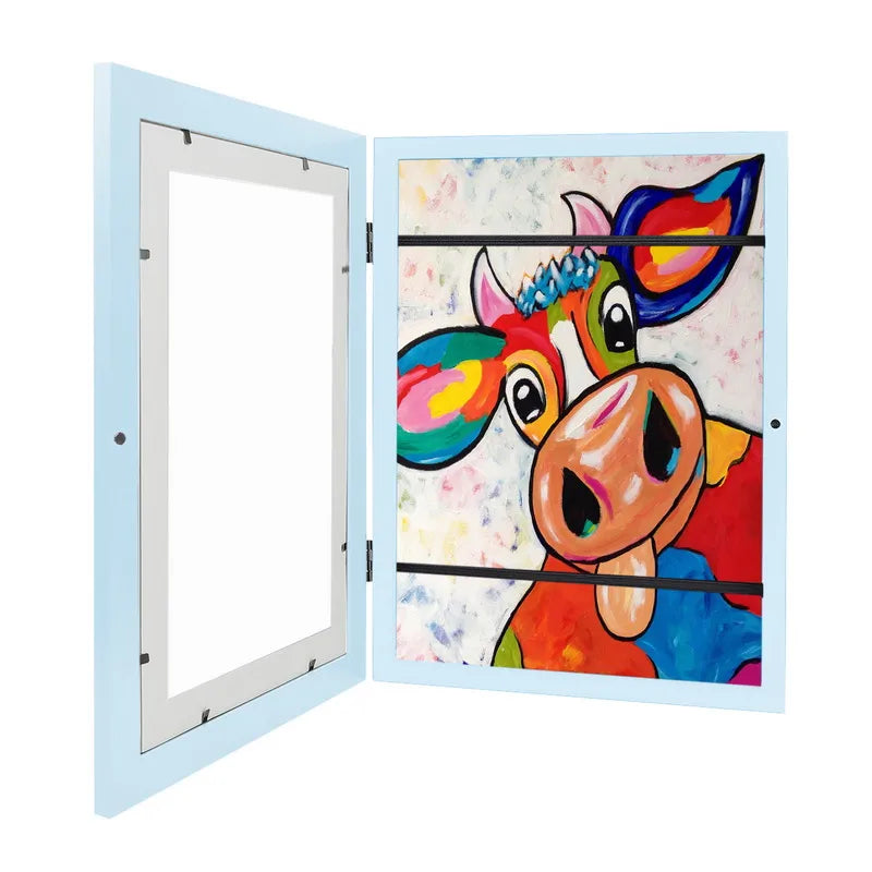 Toddler Art Display Frame for A4 and A3 Drawings - Front Opening Design, Child-Friendly Gallery Storage Solution