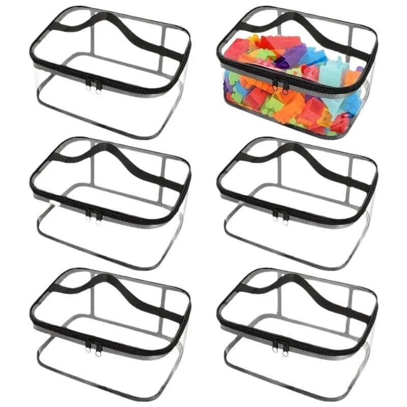 Transparent Mesh Toy Storage Bag with Zipper, Large Capacity Organizer for Toys, Puzzles and Building Blocks