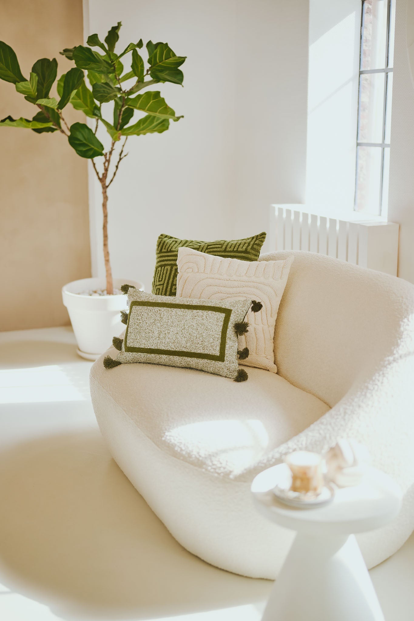 Tufted Cushion Cover 45x45 cm in Soft Sand – Elegant Sofa Cushion Cover for Scatter Cushions and Home Decor