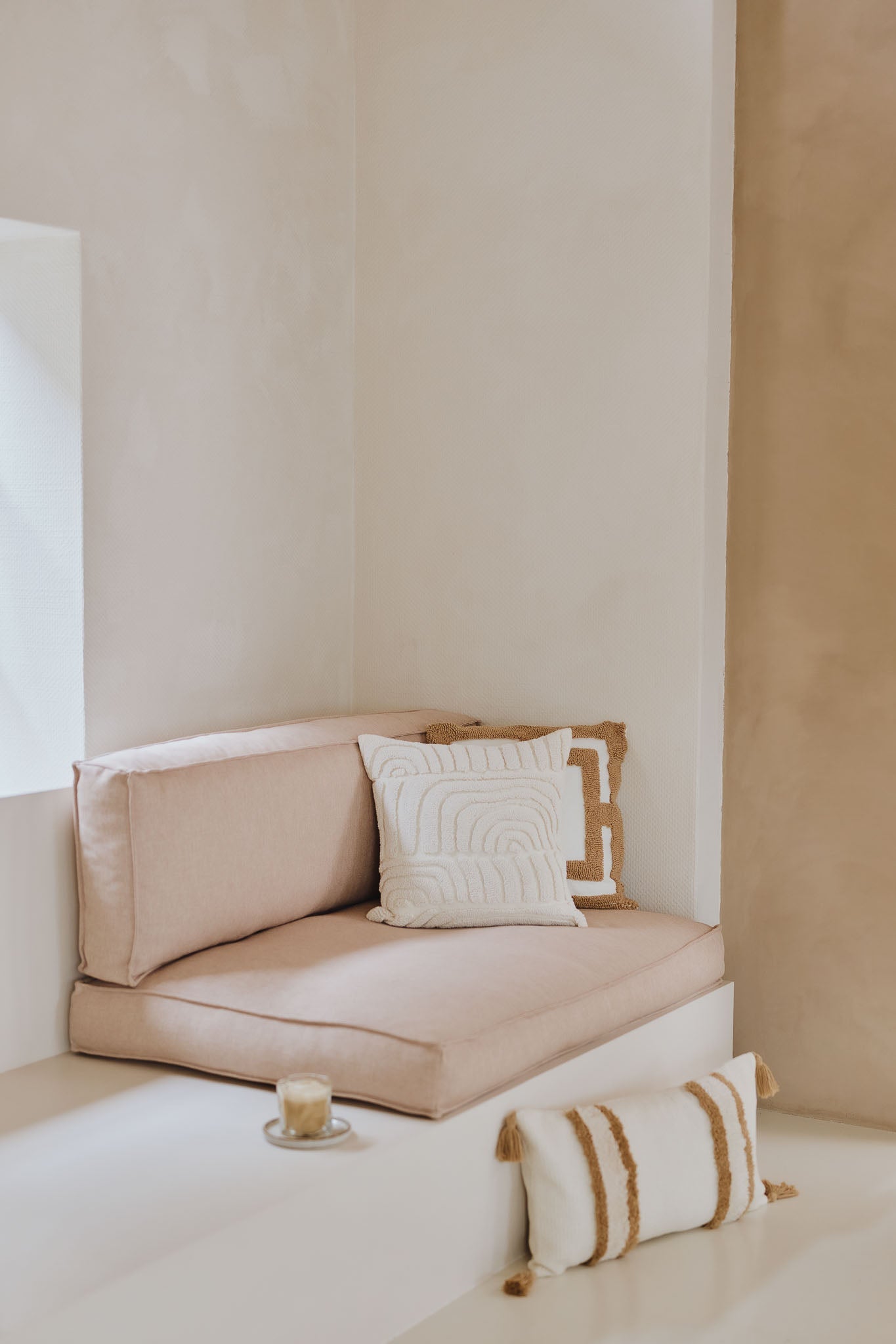 Tufted Cushion Cover 45x45 cm in Soft Sand – Elegant Sofa Cushion Cover for Scatter Cushions and Home Decor