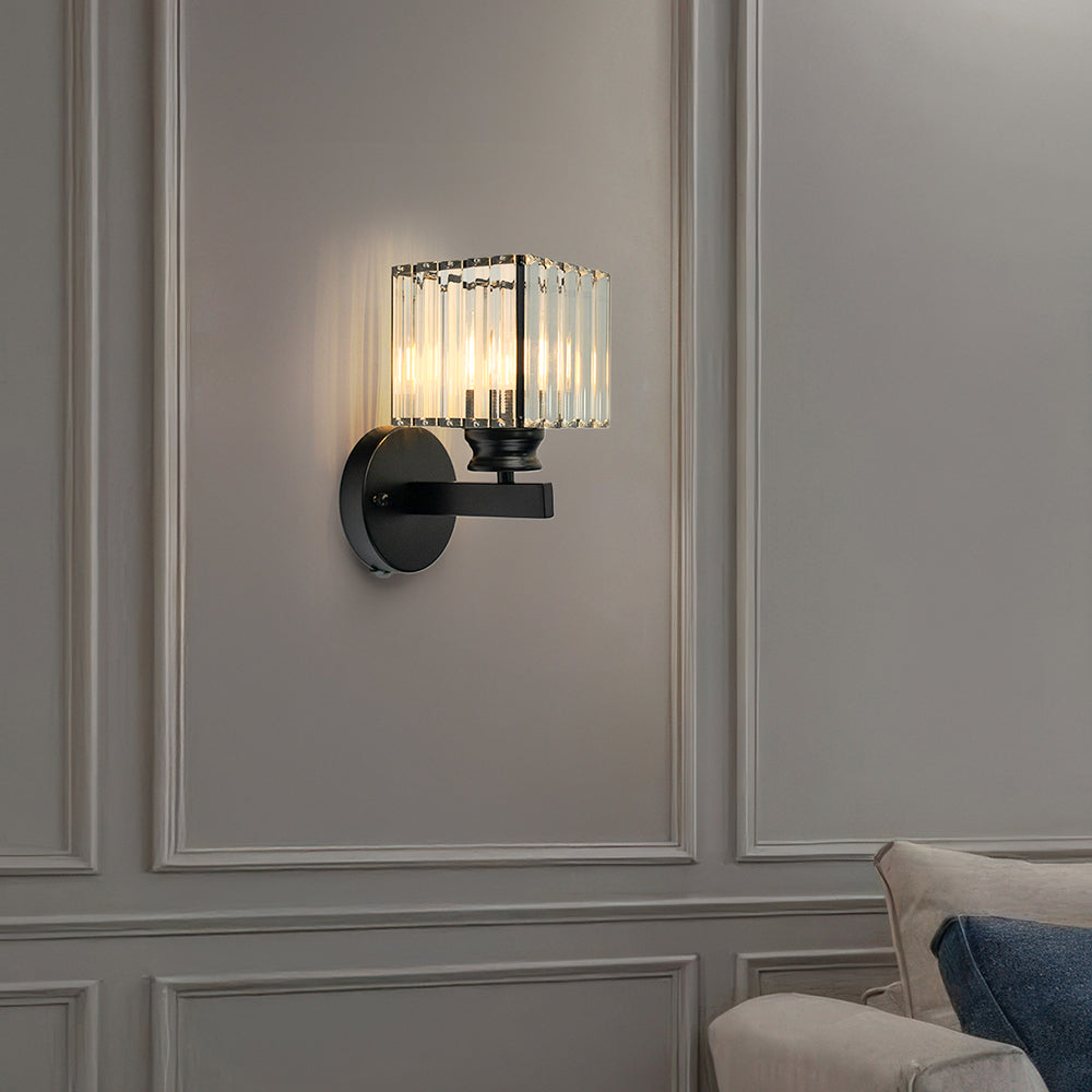 Vertical Glass Wall Lamp with Warm Adjustable Glow for Home Decor
