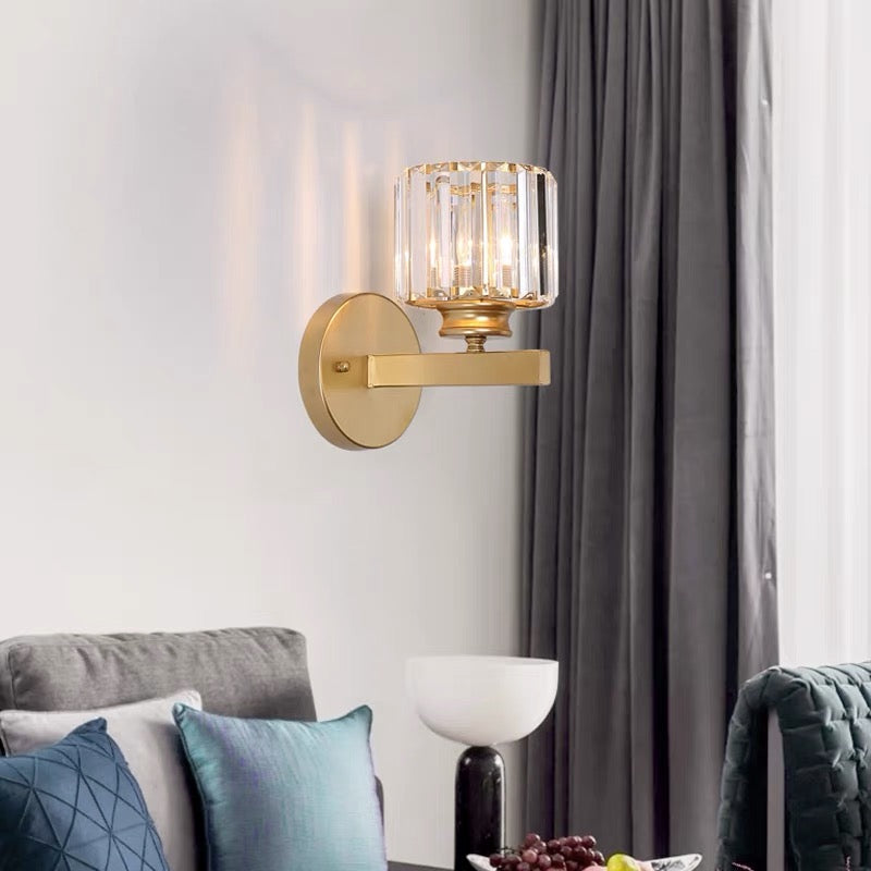 Vertical Glass Wall Lamp with Warm Adjustable Glow for Home Decor