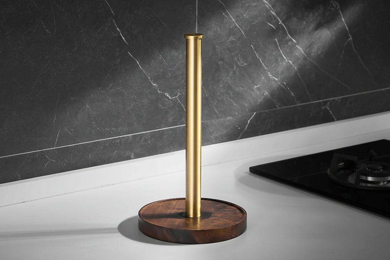 Walnut Wood Kitchen Roll Holder