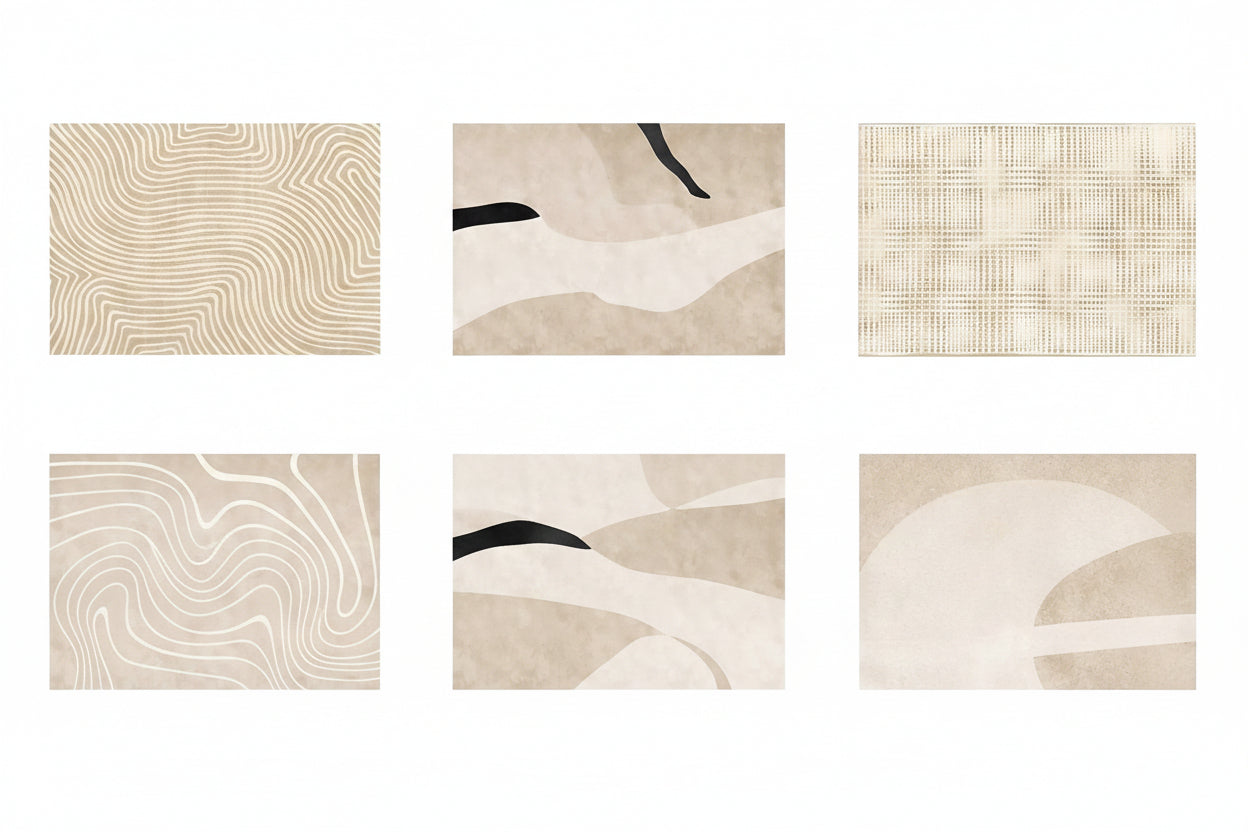 Washable Beige Mixed-Fabric Plush Rug