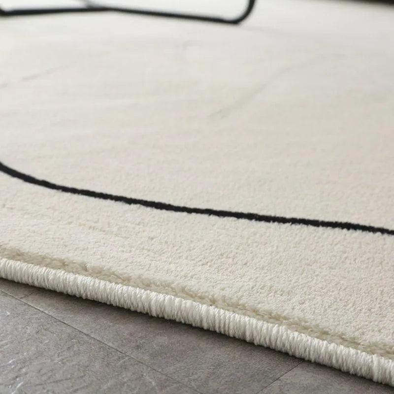 Washable Cream Polyester Rug