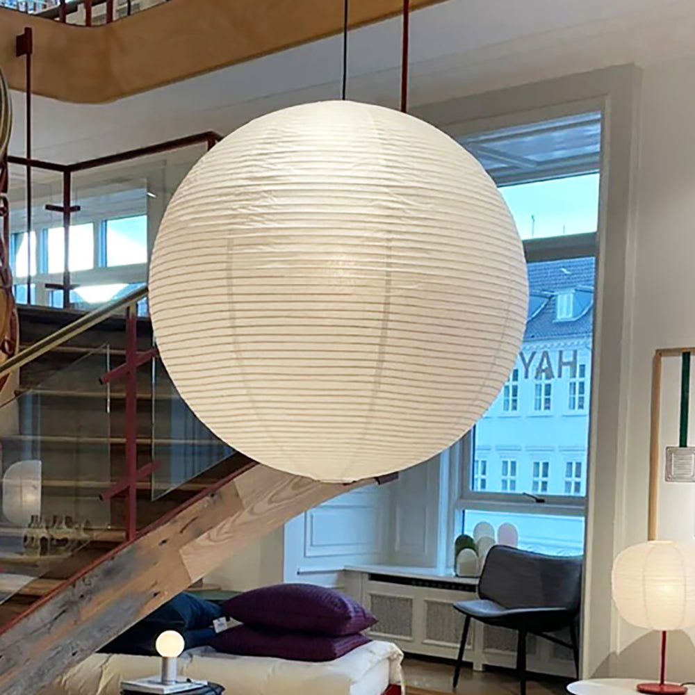 Washi Paper and Bamboo Ceiling Light Fixture – Adjustable Pendant Lamp for Modern Indoor Spaces, Warm Glow Lighting