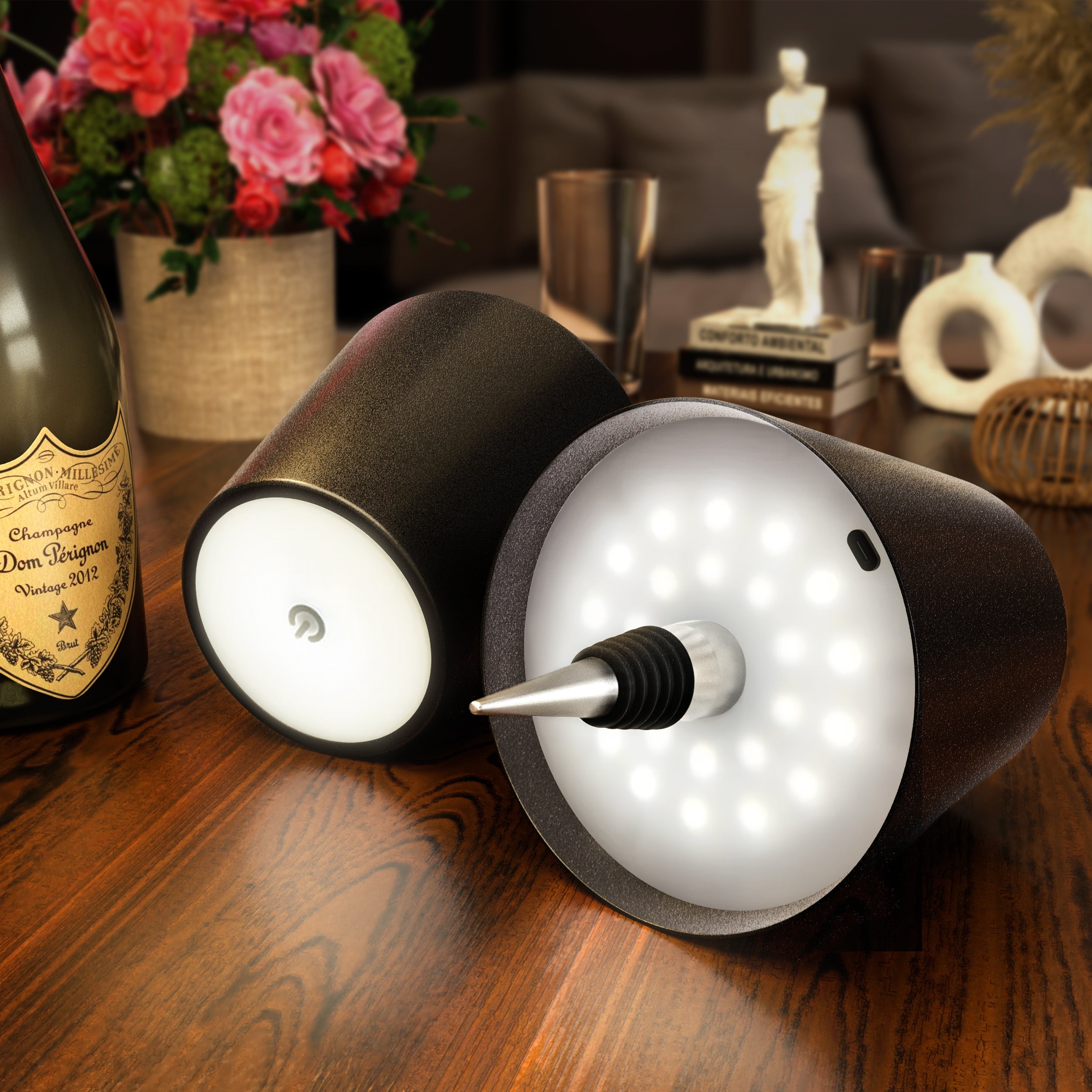 Wireless Bottle Lamp – Portable LED Outdoor Light with Rechargeable Battery and Adjustable Brightness for Home and Garden Use