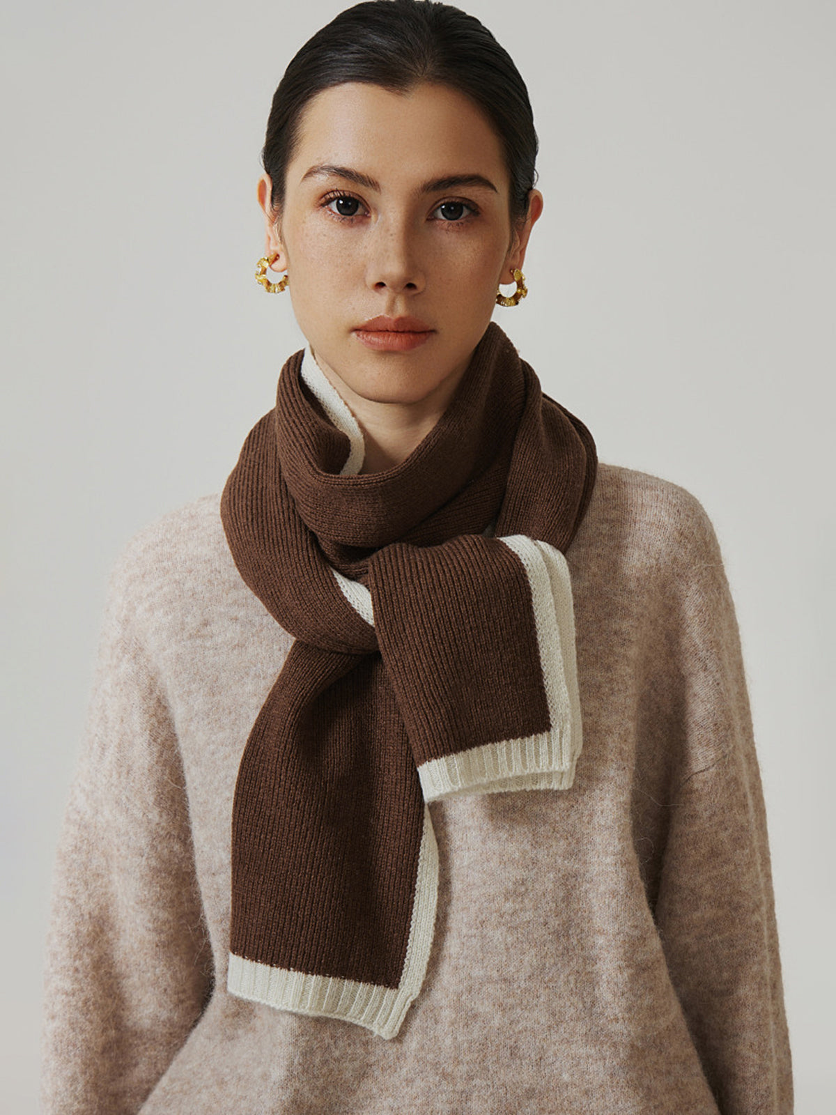 Women's Brown Wool Scarf