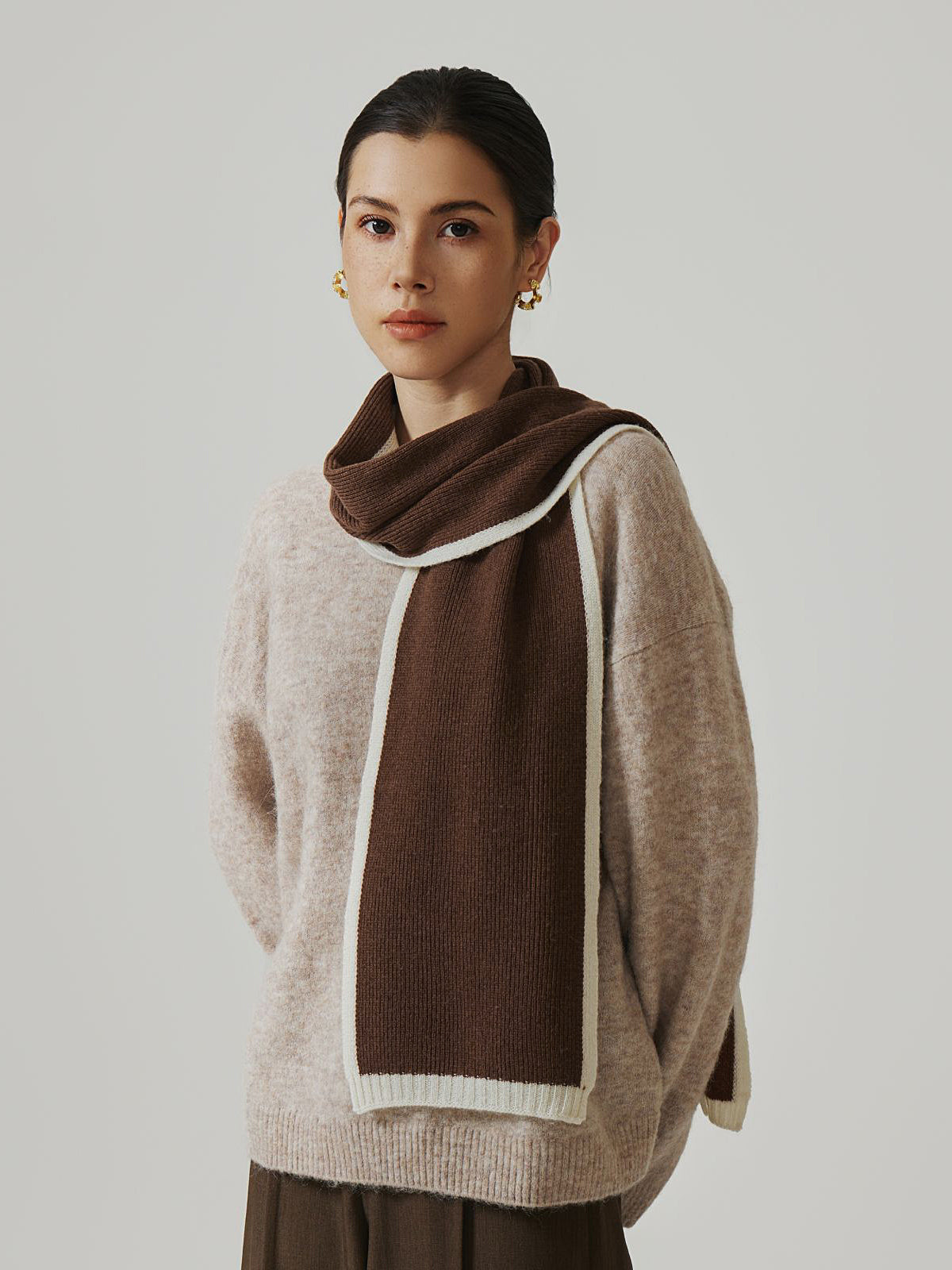 Women's Brown Wool Scarf