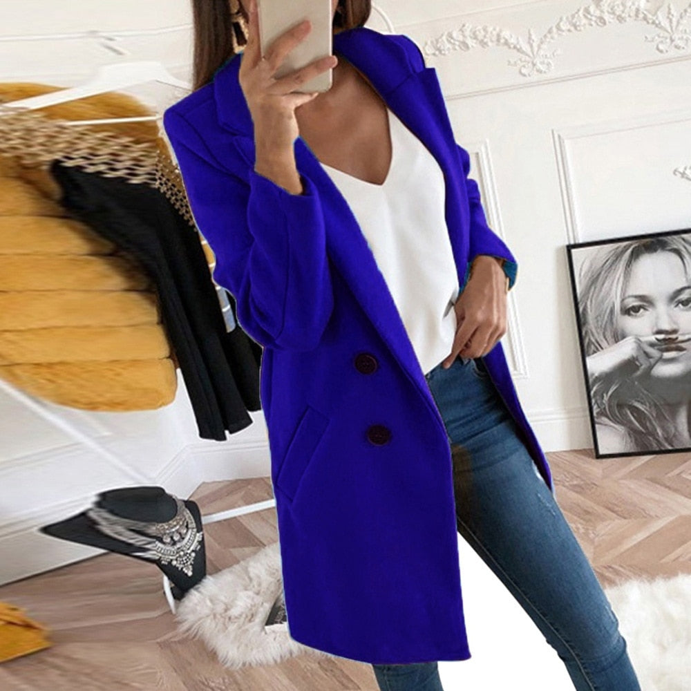 Women’s Coat with Turn-Down Collar