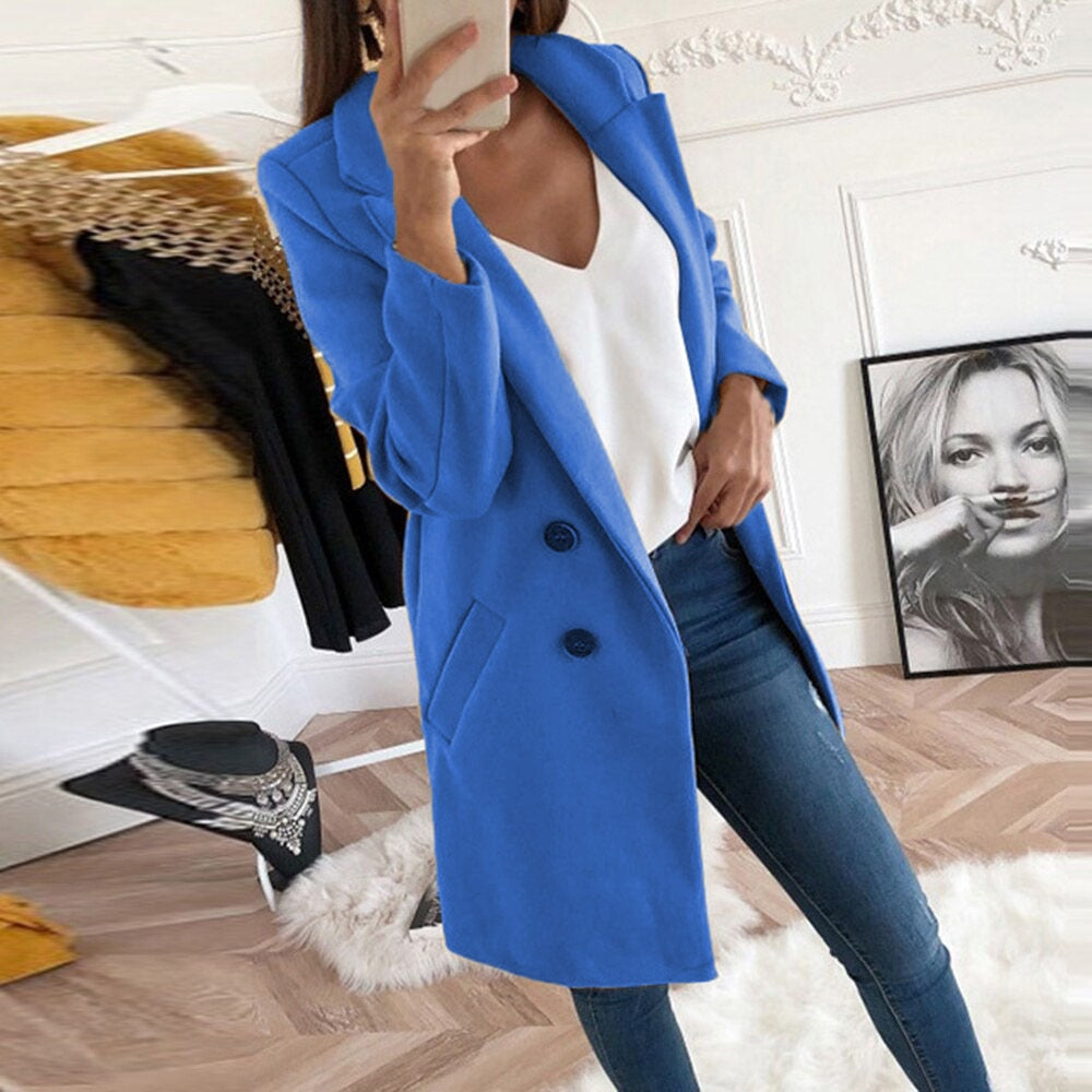 Women’s Coat with Turn-Down Collar