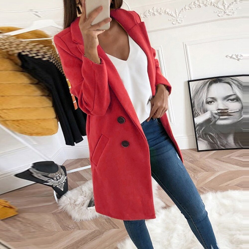 Women’s Coat with Turn-Down Collar