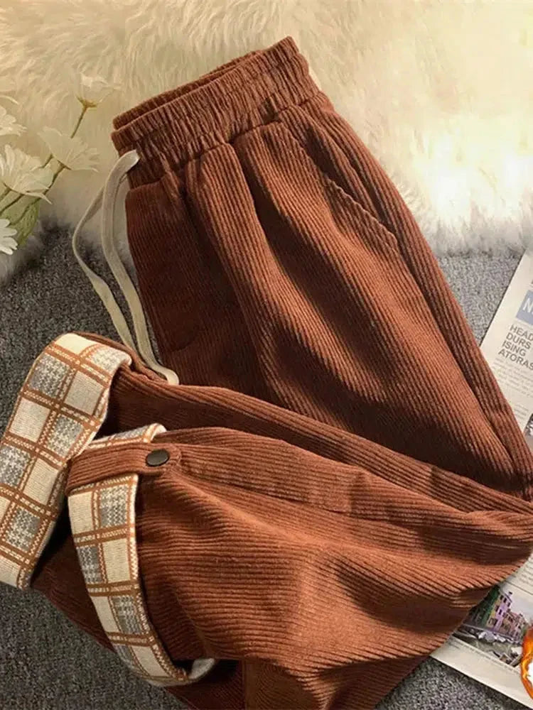 Women’s Corduroy Pants with Drawstring Waist