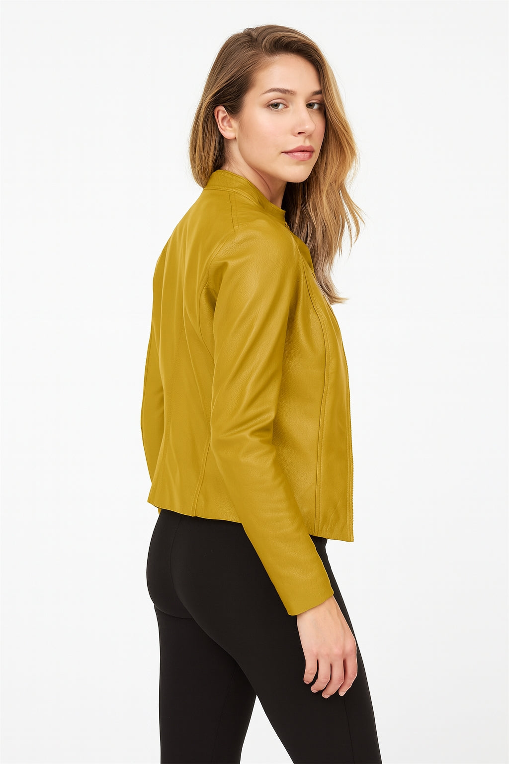 Women’s Fitted Faux Leather Jacket