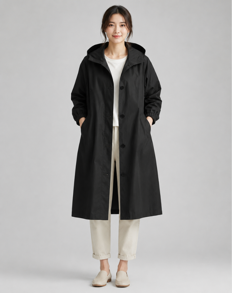 Women’s Lightweight Hooded Trench Coat