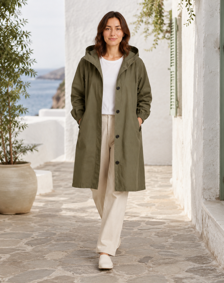 Women’s Lightweight Hooded Trench Coat