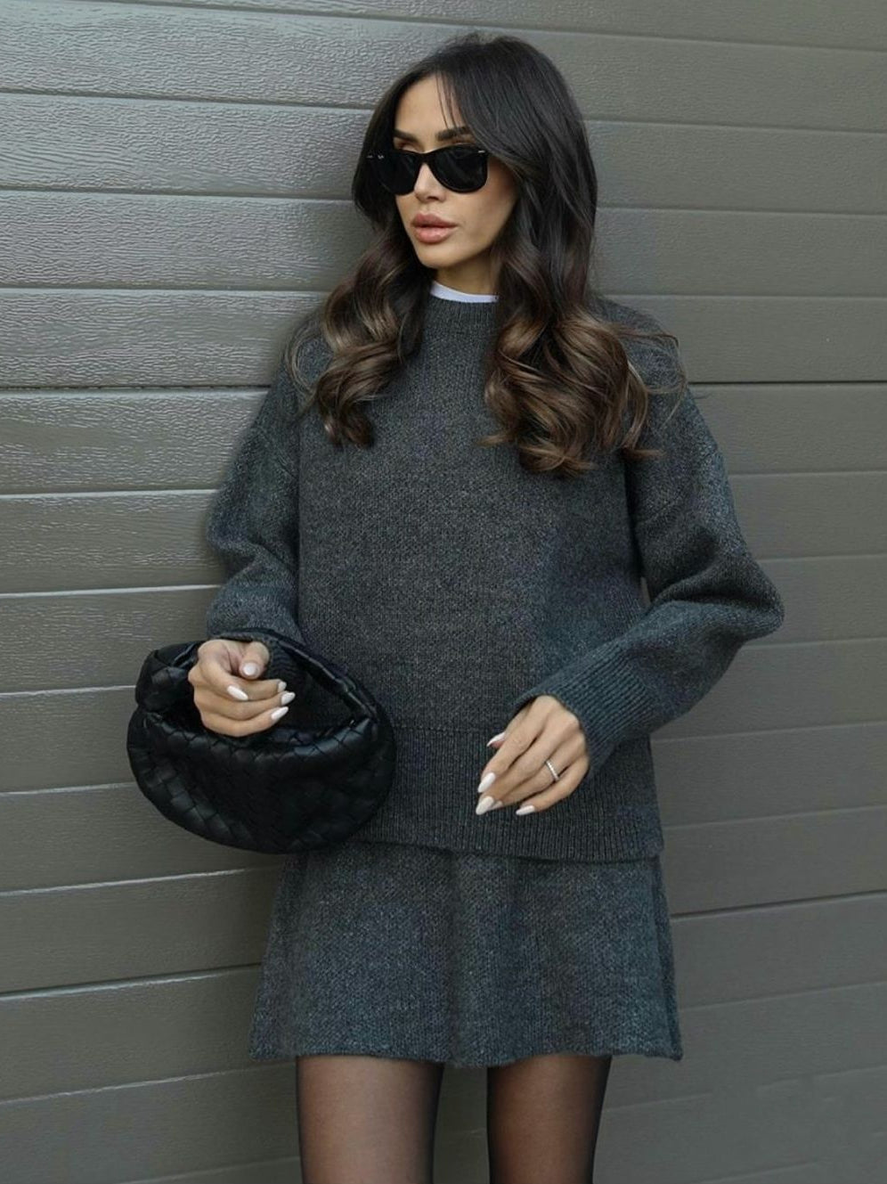 Women’s Pleated Knit Skirt Set
