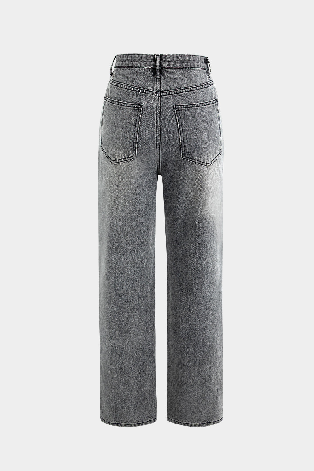 Women’s Asymmetric Waist Straight-Leg Jeans