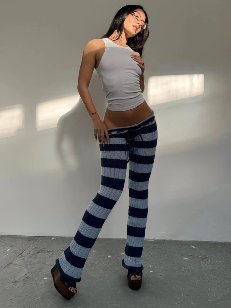 Women’s Striped Pants with Flared Legs
