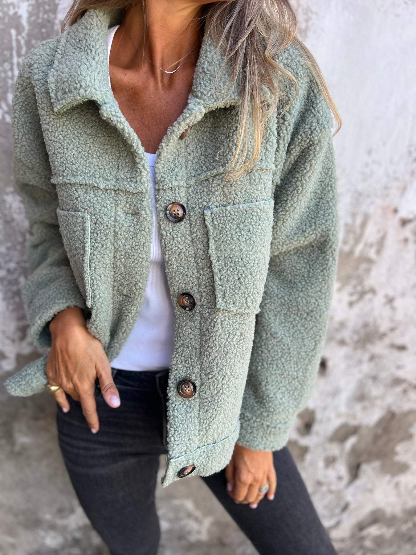 Women’s Teddy Coat with Pockets