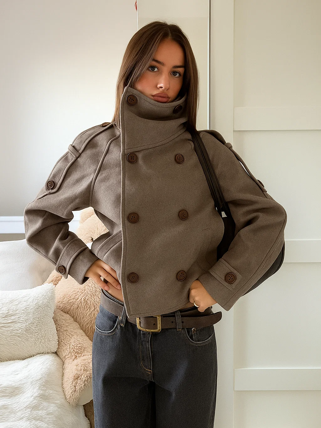 Women's Vintage Double-Breasted Jacket